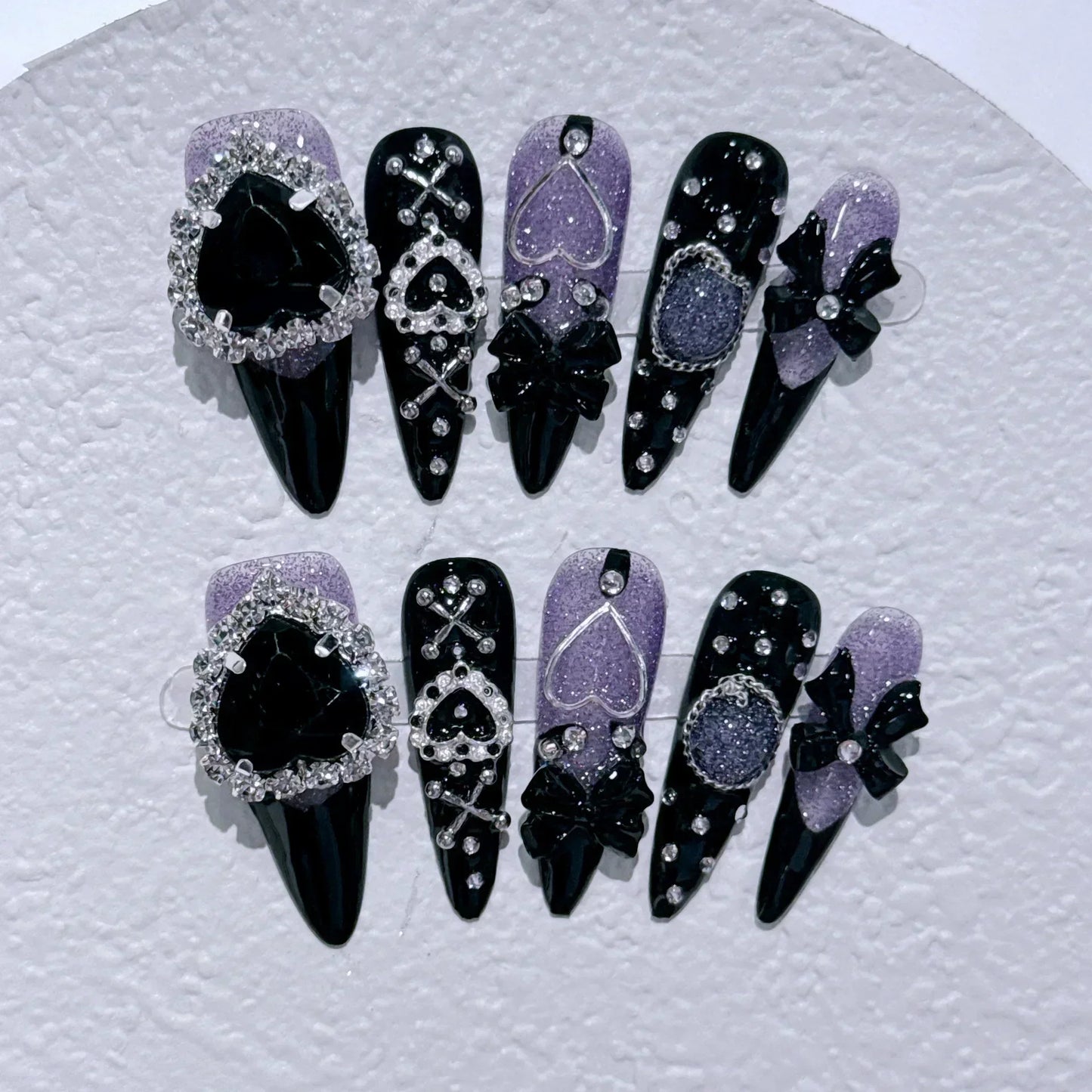 Butterfly Camellia Stiletto Nails-0