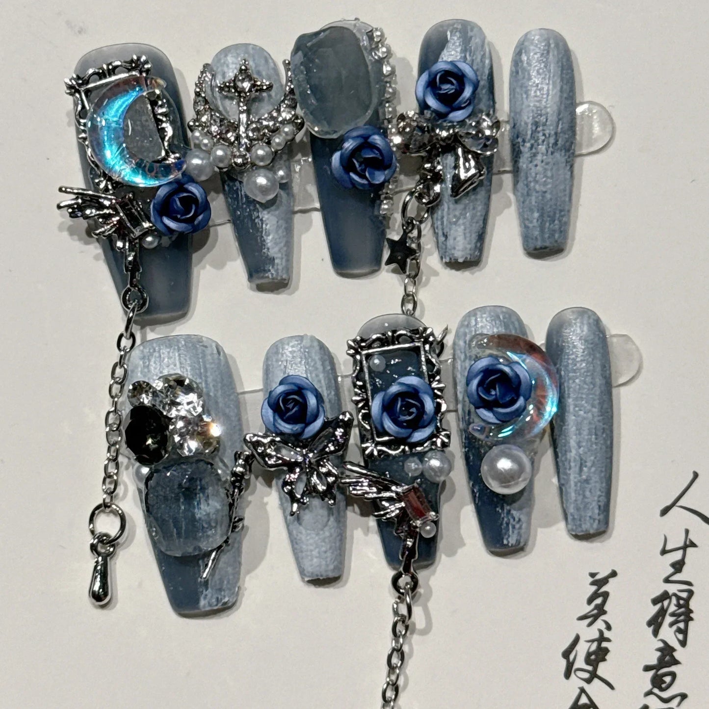 Butterfly Camellia Stiletto Nails-8