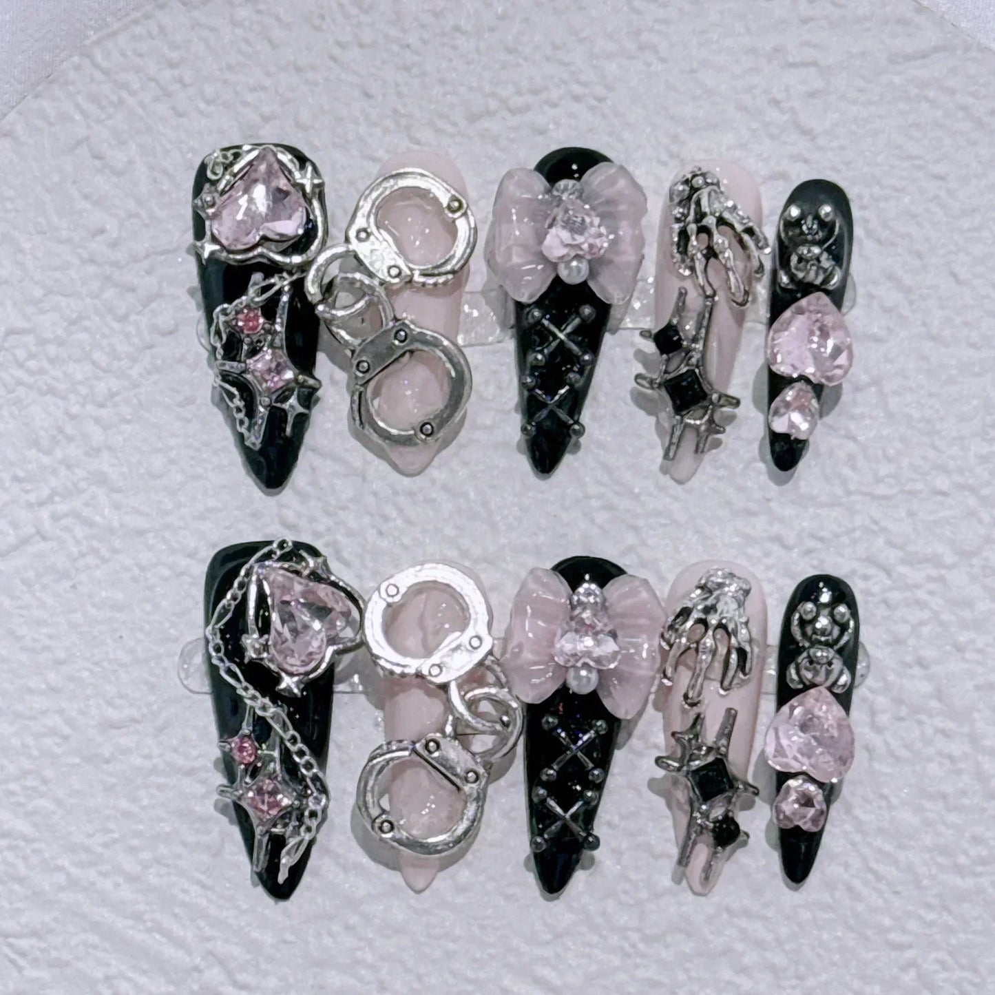 Butterfly Camellia Stiletto Nails-15