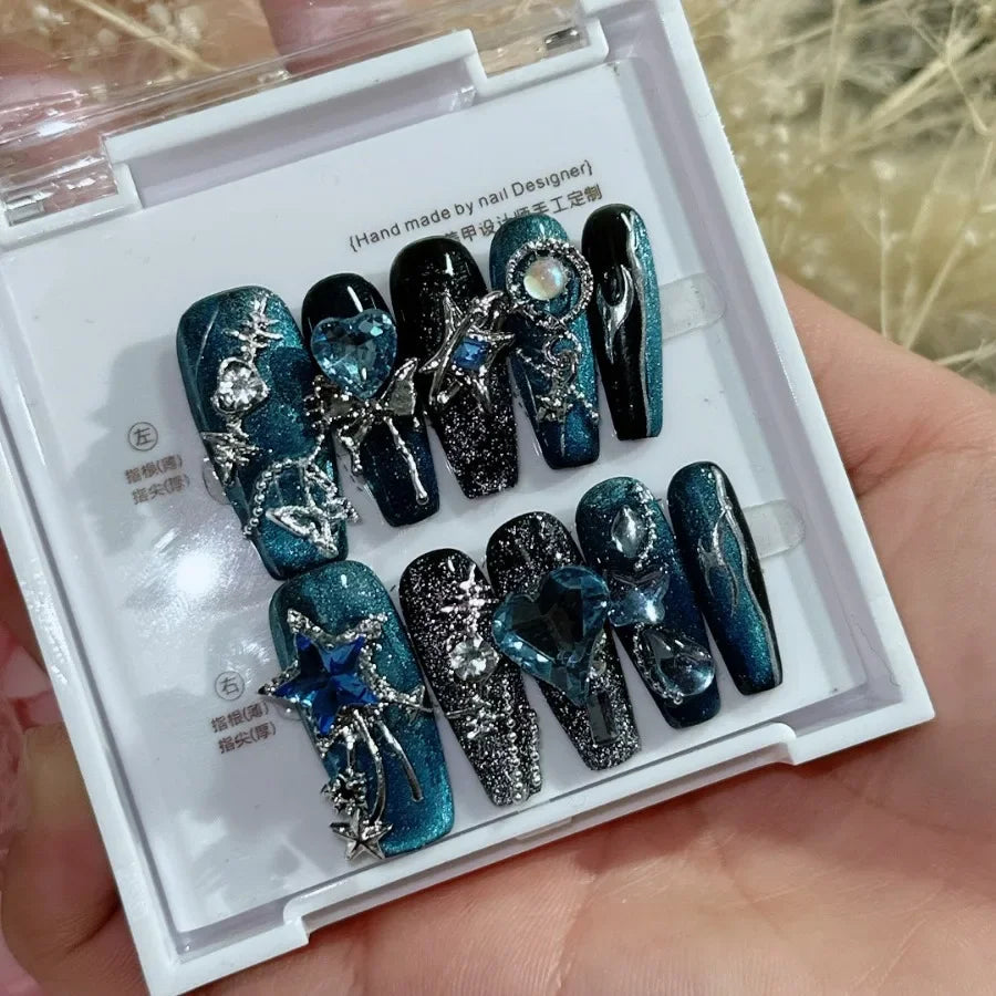 Butterfly Camellia Stiletto Nails-19