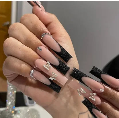 Strawberry & Bear Themed Fake Nails-28