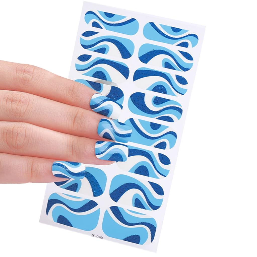 Blue Jazz Gel Nails-1