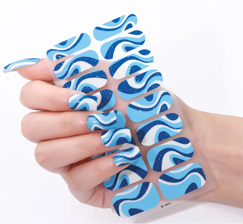 Blue Jazz Gel Nails-2