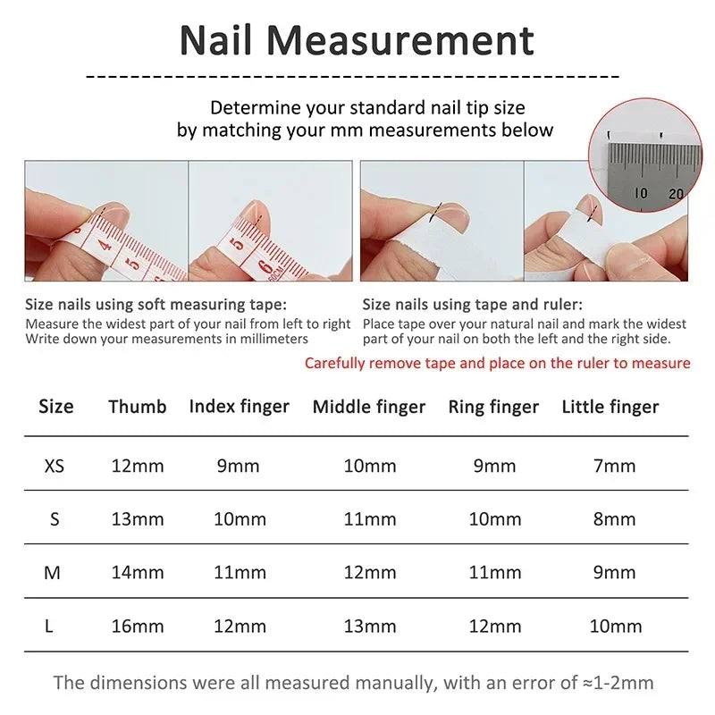10 Pcs Metallic Glitter Press On Nails-1