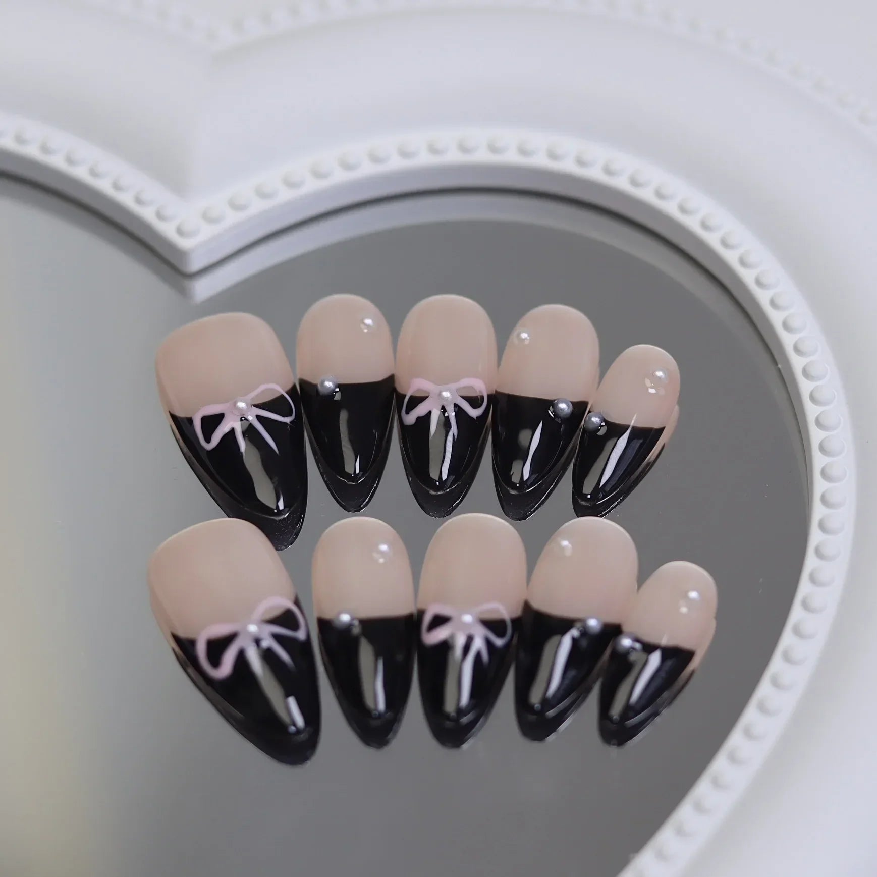 10 Pcs Metallic Glitter Press On Nails-11