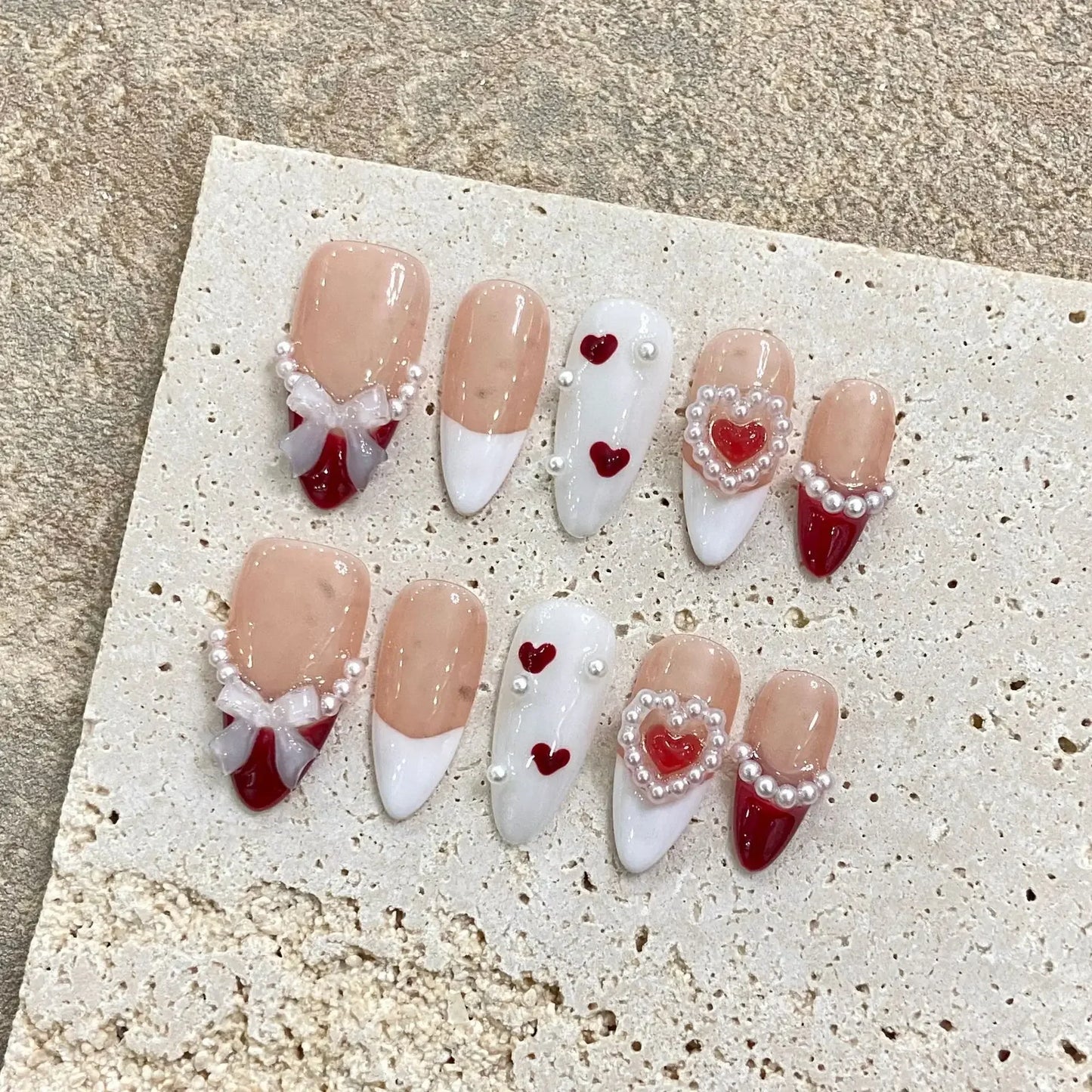 10 Pcs Metallic Glitter Press On Nails-15
