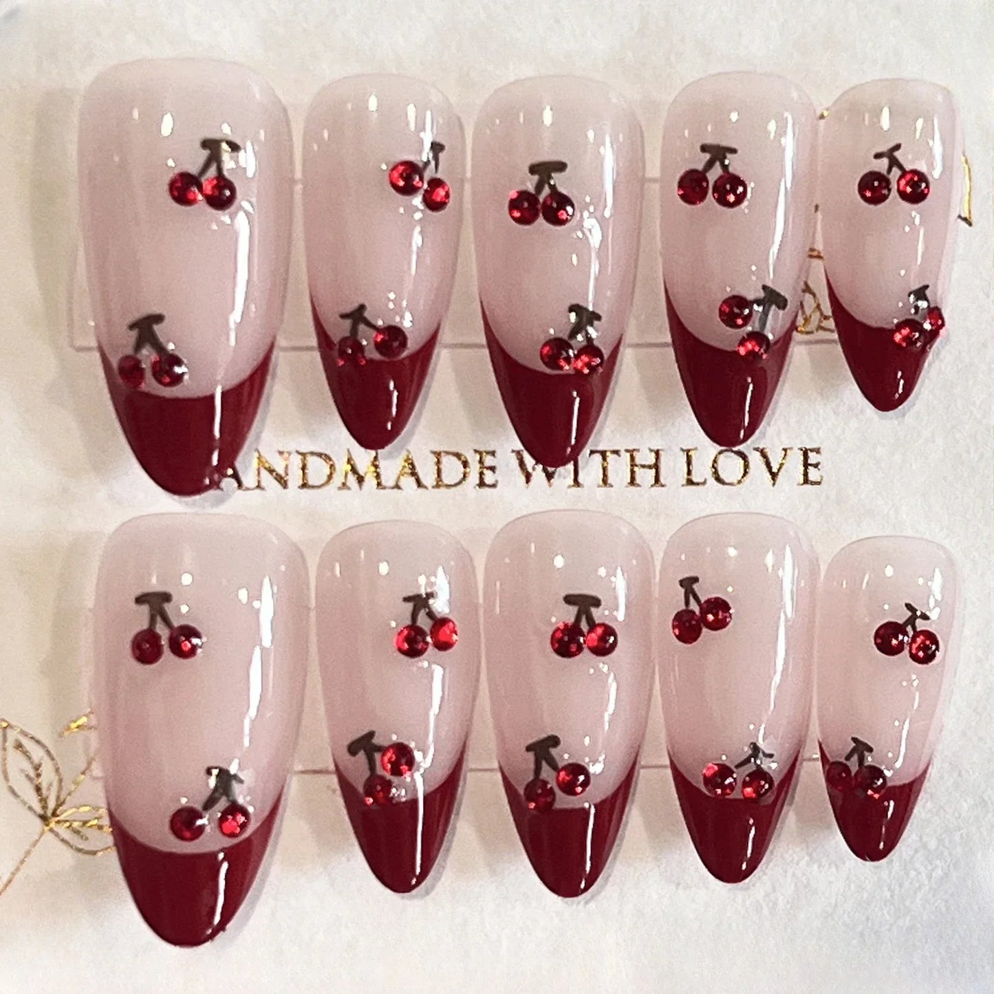10 Pcs Metallic Glitter Press On Nails-13