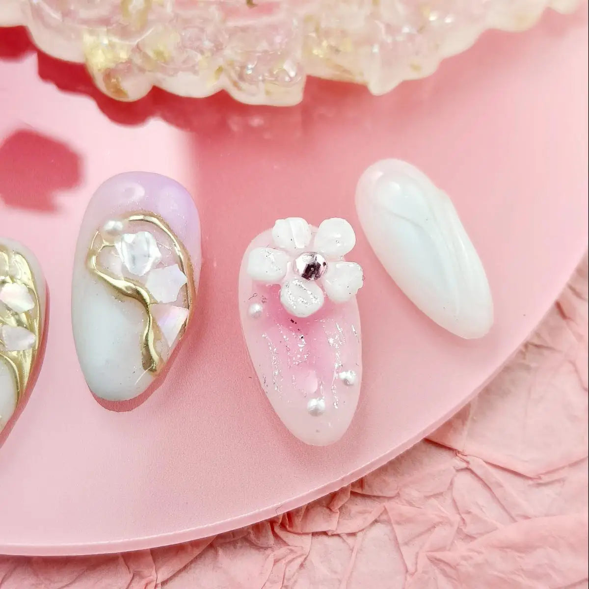 10pcs Handmade Press-On Almond Nails Bundle-2