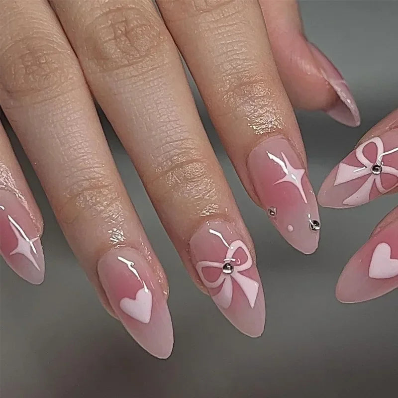 Colorful 3D Flower & Butterfly Press-On Nails-27