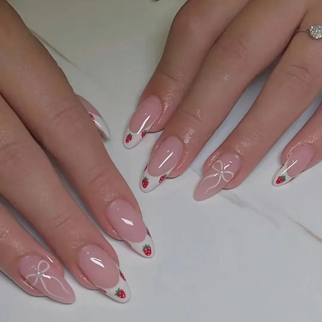 Colorful 3D Flower & Butterfly Press-On Nails-28