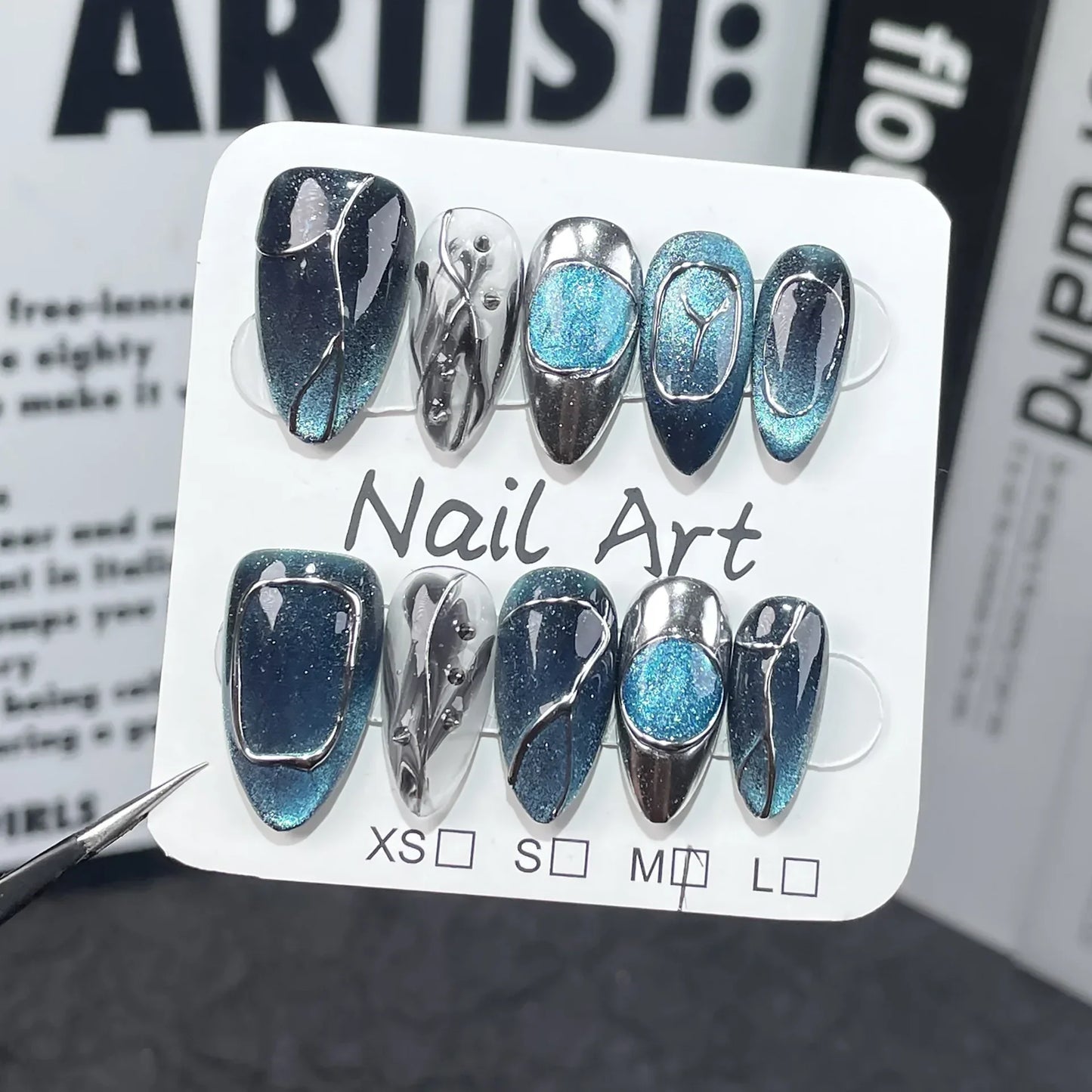 Eye Cat Almond Press-On Nails-1
