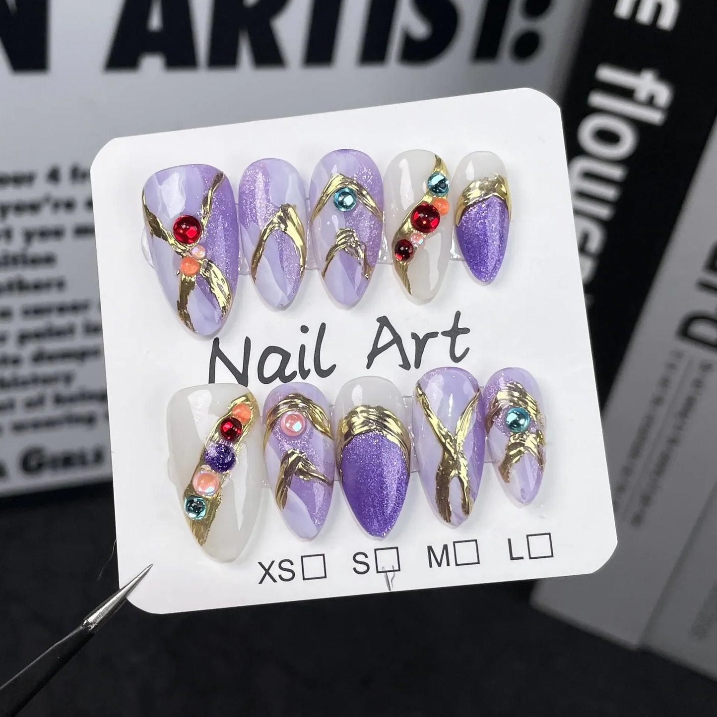Eye Cat Almond Press-On Nails-3