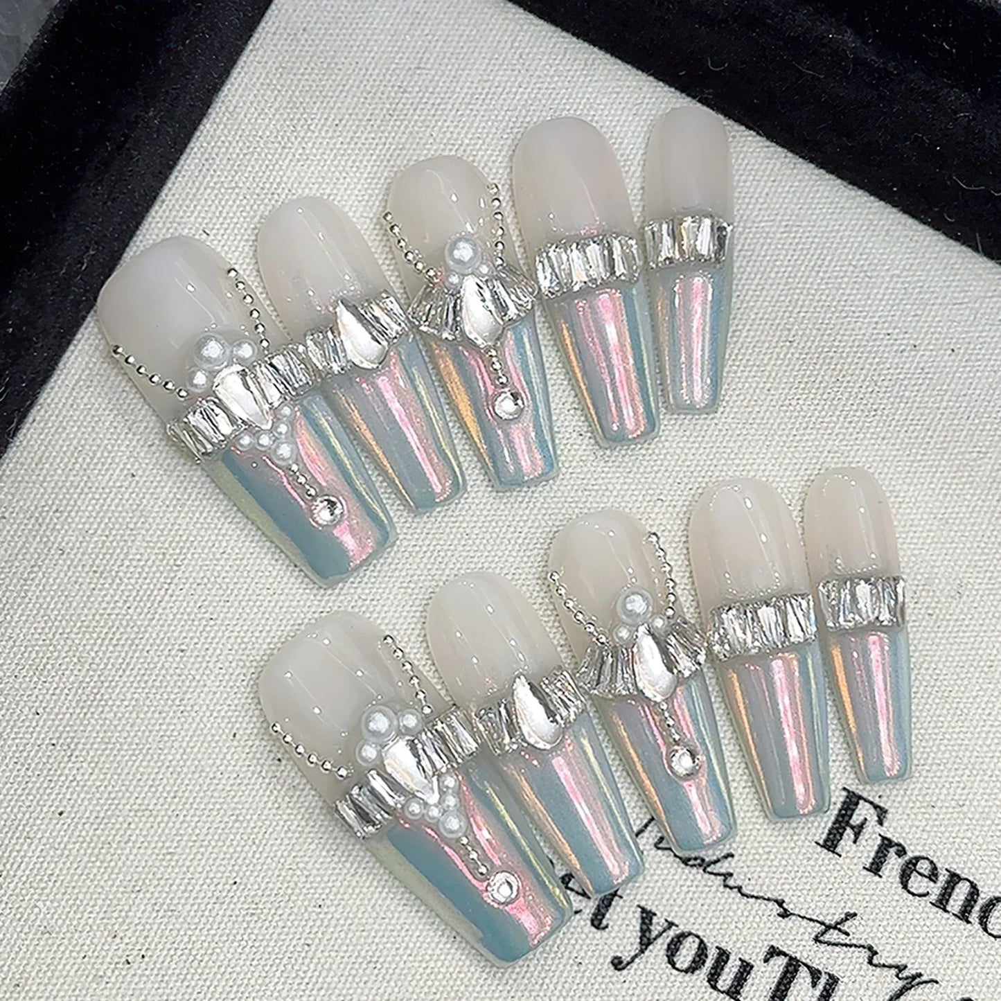 Glam Stiletto Rhinestone Press-On Nails-5