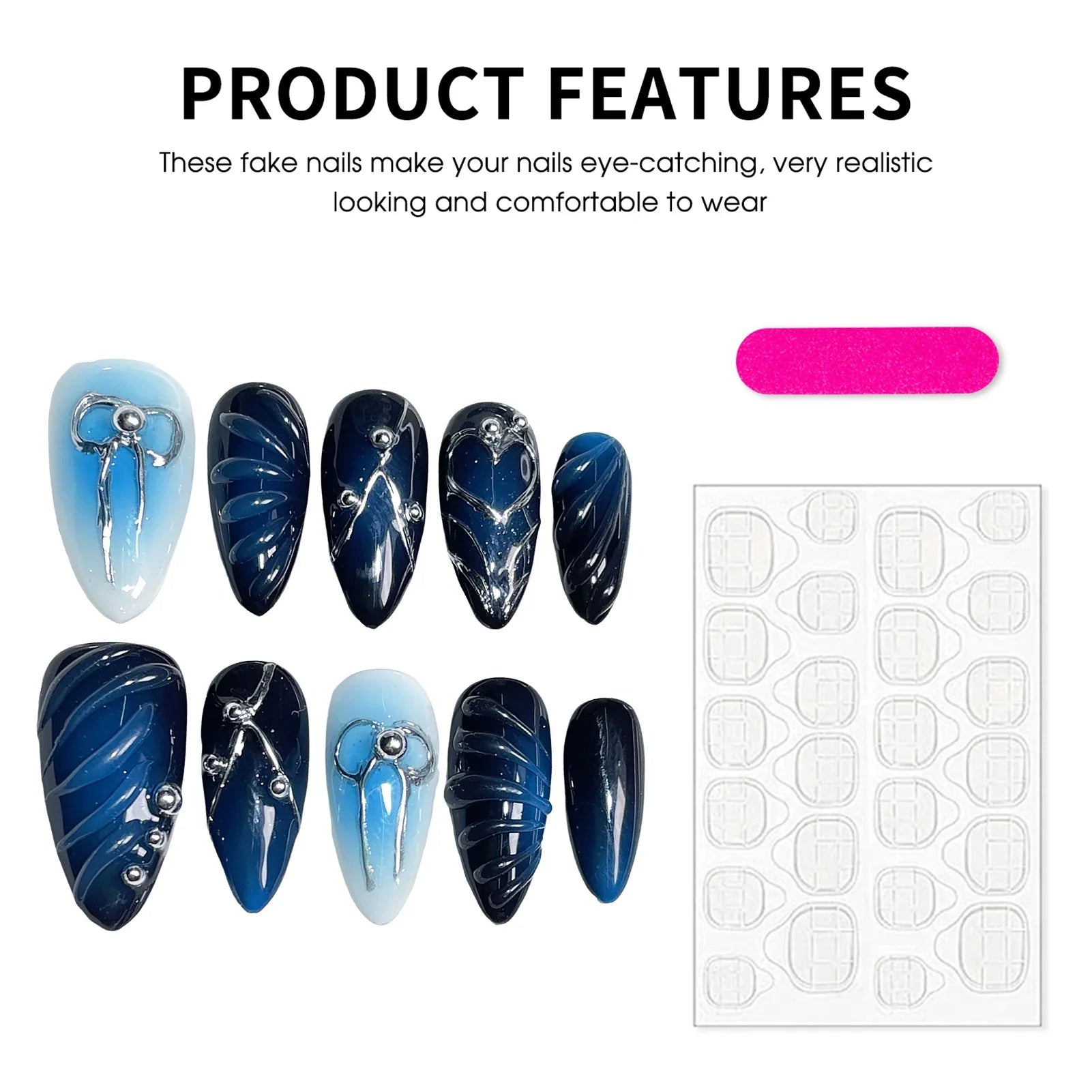 Handmade Blush Gradient Press On Nails 10pcs-3