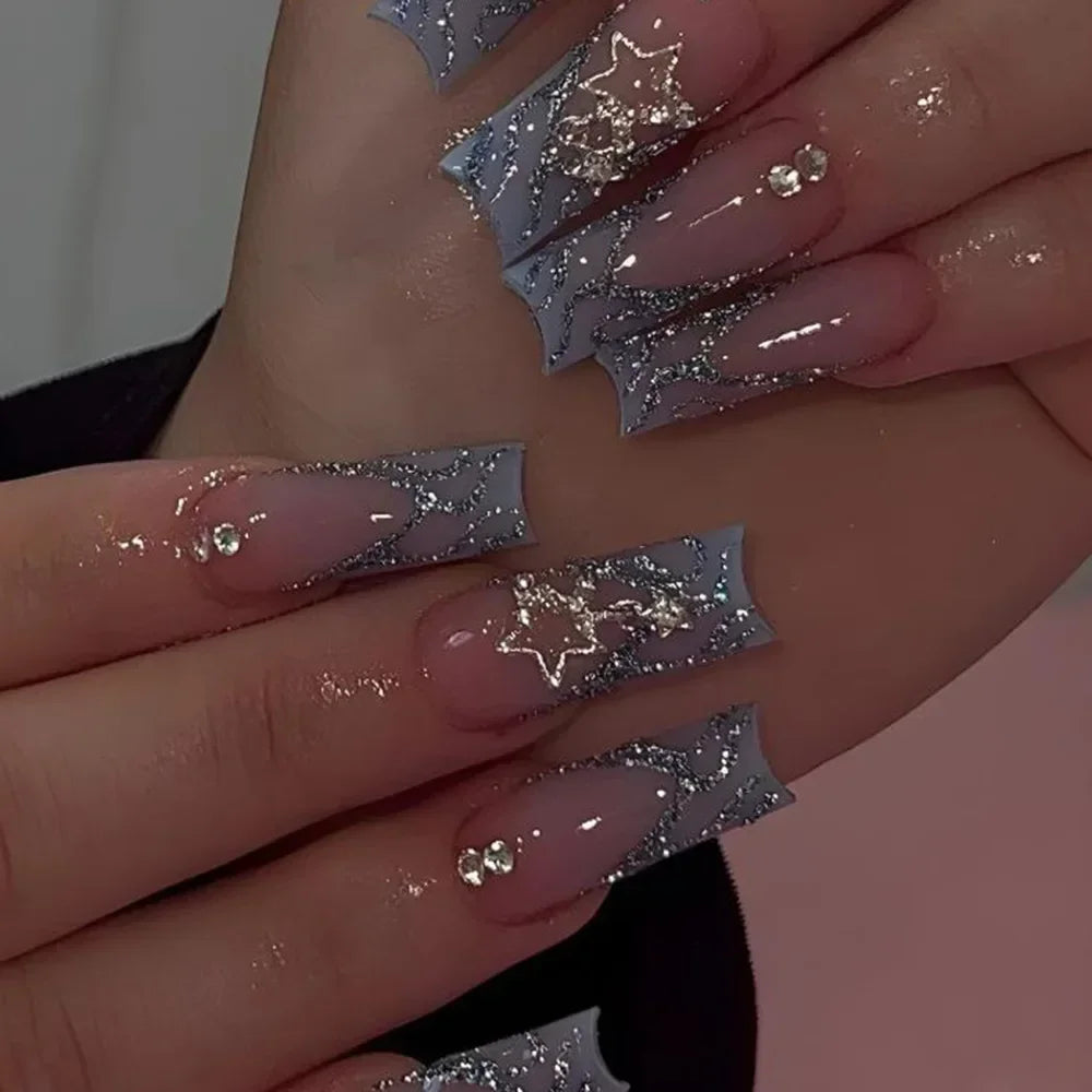 Mid Long Pink Leopard Press-On Nails with Bow-14