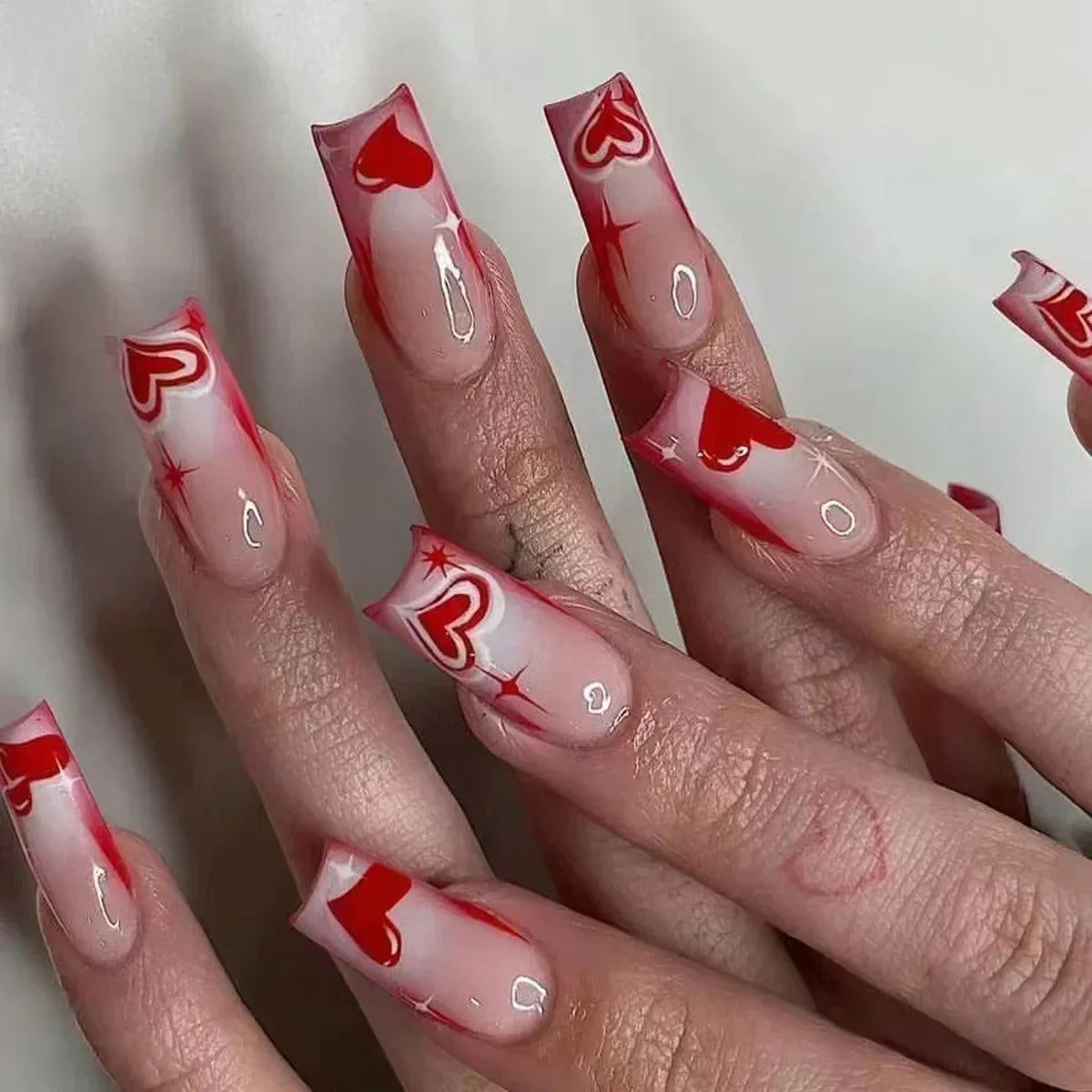 Mid Long Pink Leopard Press-On Nails with Bow-26