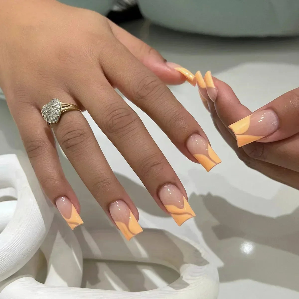 Mid Long Pink Leopard Press-On Nails with Bow-27