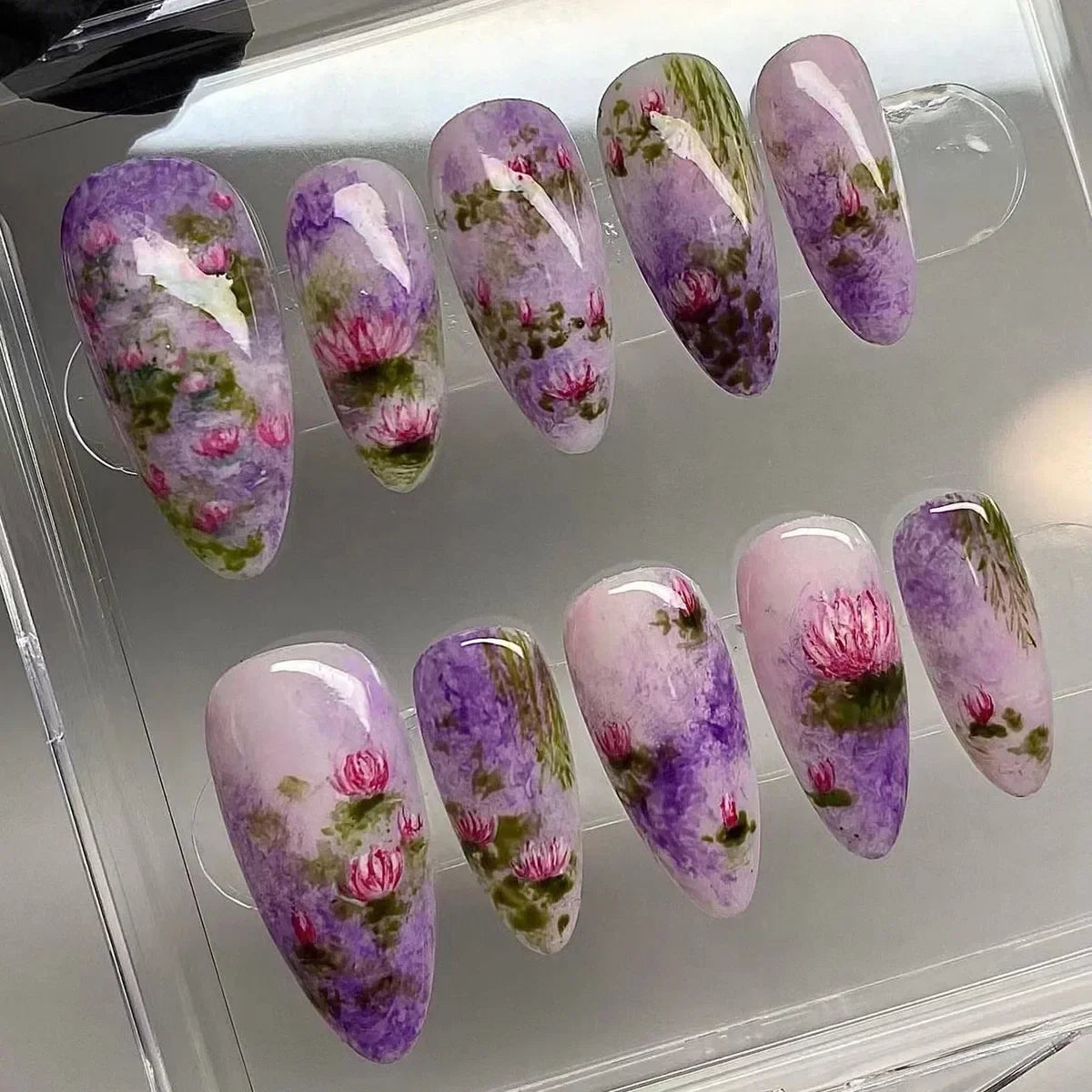 Colorful 3D Flower & Butterfly Press-On Nails-33