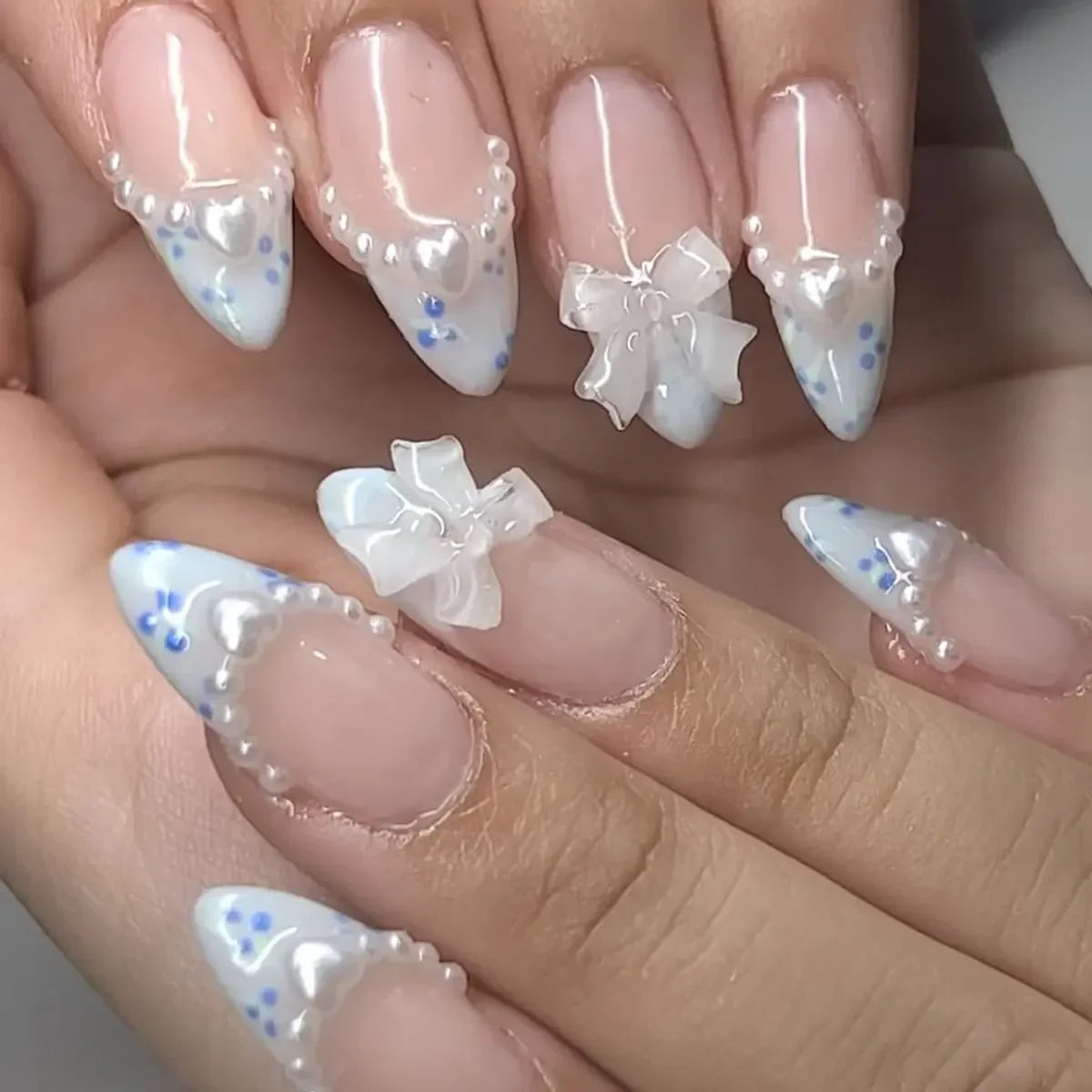 Colorful 3D Flower & Butterfly Press-On Nails-52