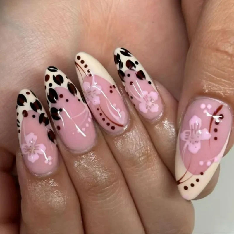 Colorful 3D Flower & Butterfly Press-On Nails-32