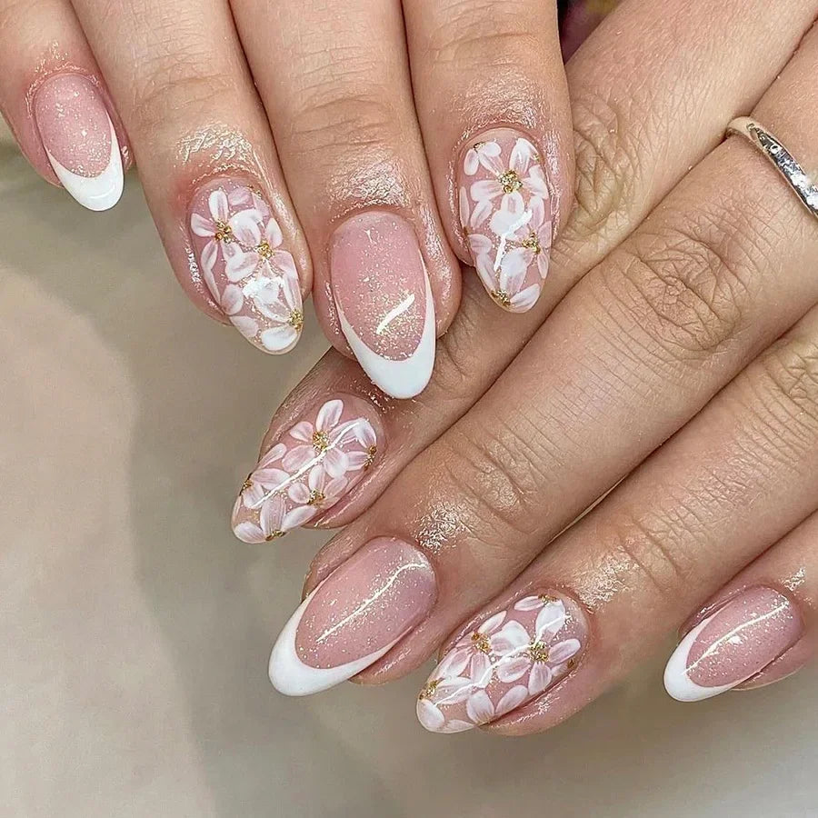 Colorful 3D Flower & Butterfly Press-On Nails-30