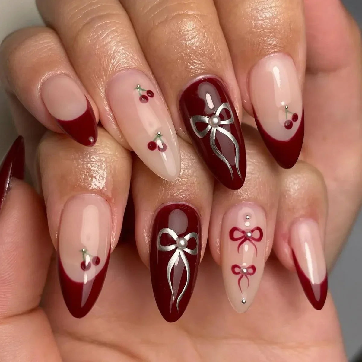 Colorful 3D Flower & Butterfly Press-On Nails-62