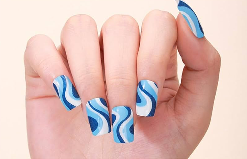 Blue Jazz Gel Nails-0