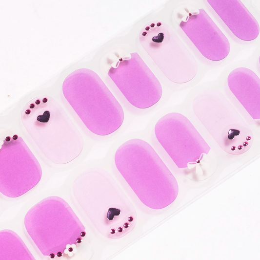 Lavender Heart Gel Nails-0