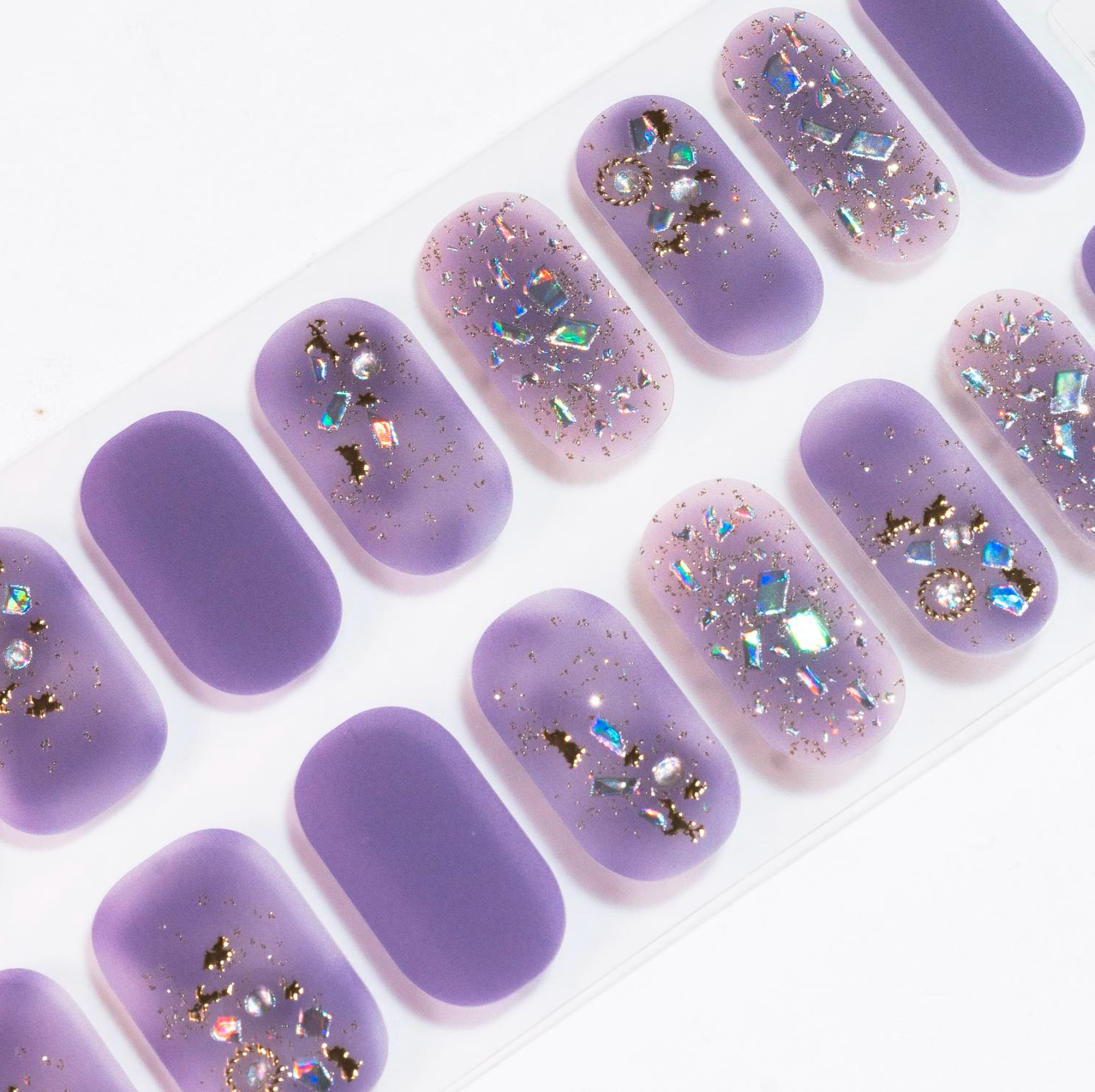 Purple Sparkle Gel Nails-1
